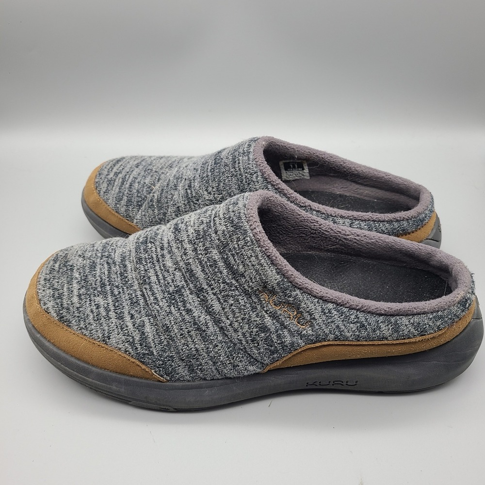 KURU Draft 2 Men 11 Gray Quilted Slip On Orthopedic Support Slippers 106004110
